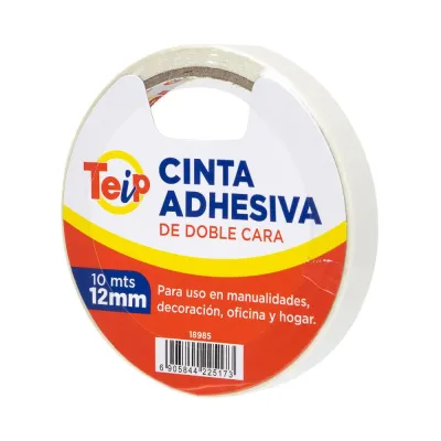 Cinta doble lado transparente 10 mts 12mm