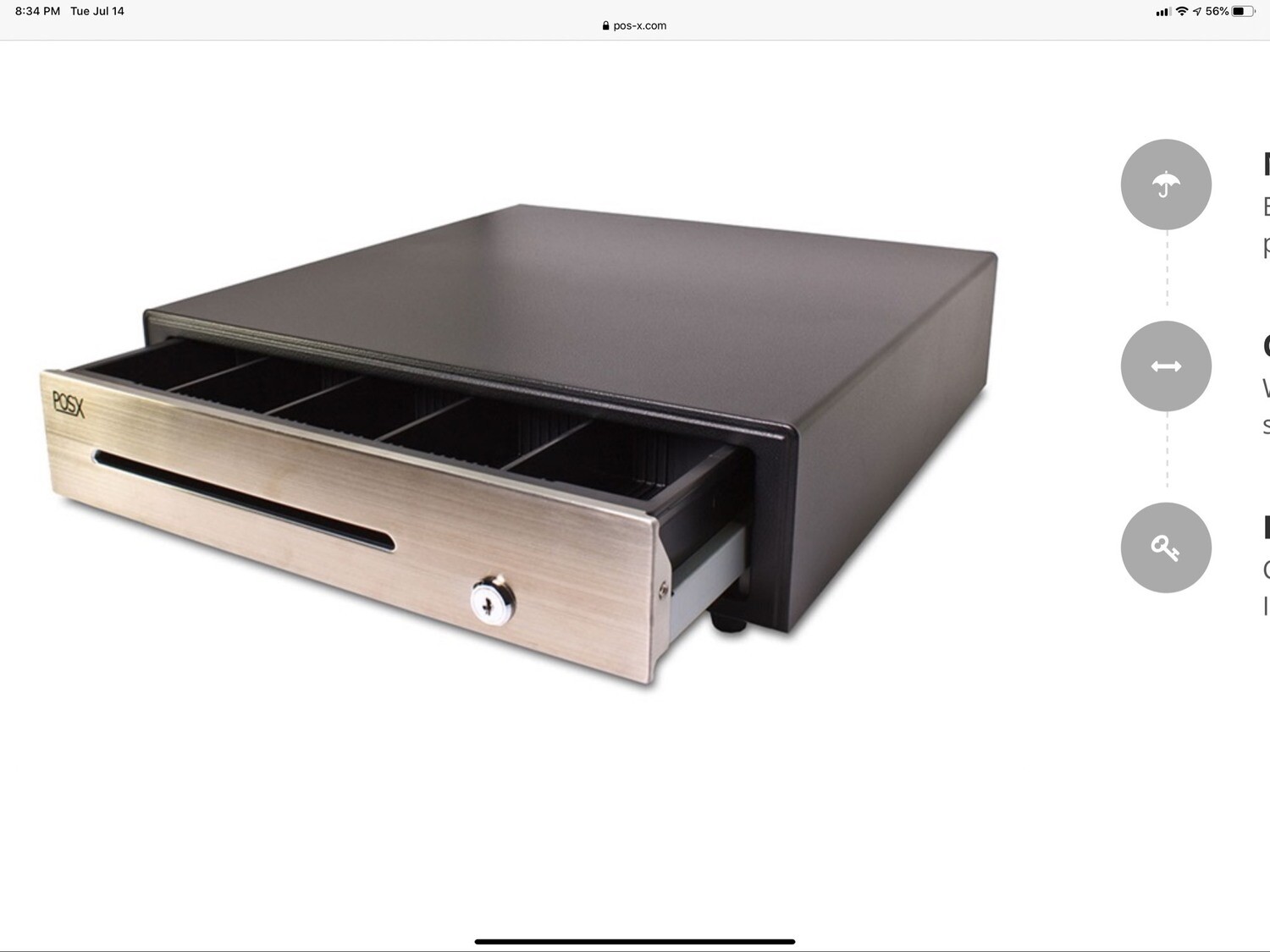 ION 16&quot; Cash Drawer Stainless Steel Face