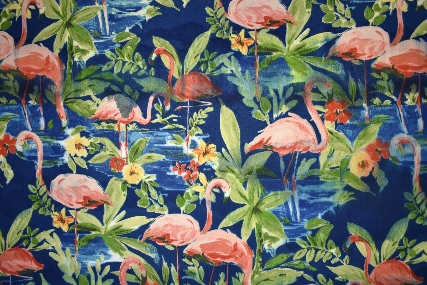 Waverly Flamingo Lagoon Blue Indoor Outdoor Fabric By The Yard Yardage