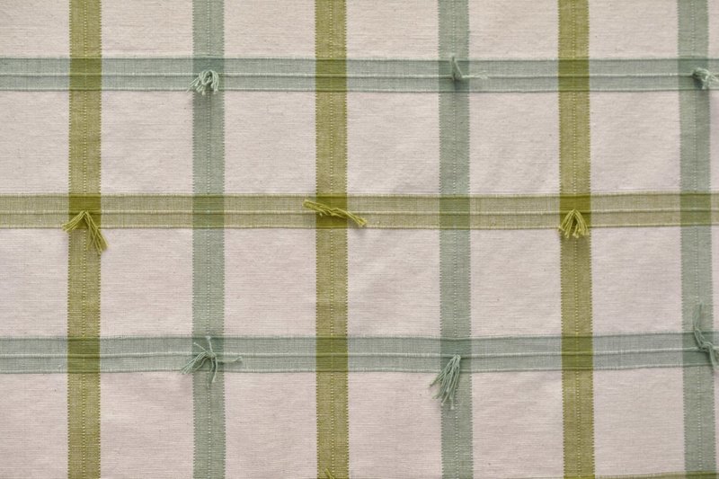 Tufted Check_Nat/Green/Blue