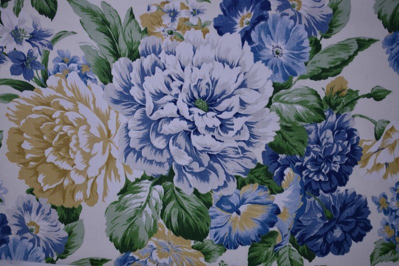 Richloom Flowers-Blue/White/Green