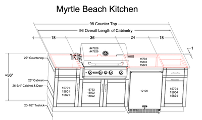 Myrtle Beach 8 Ft Dura Kitchen