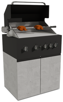 Four Burner Grill with Cabinet