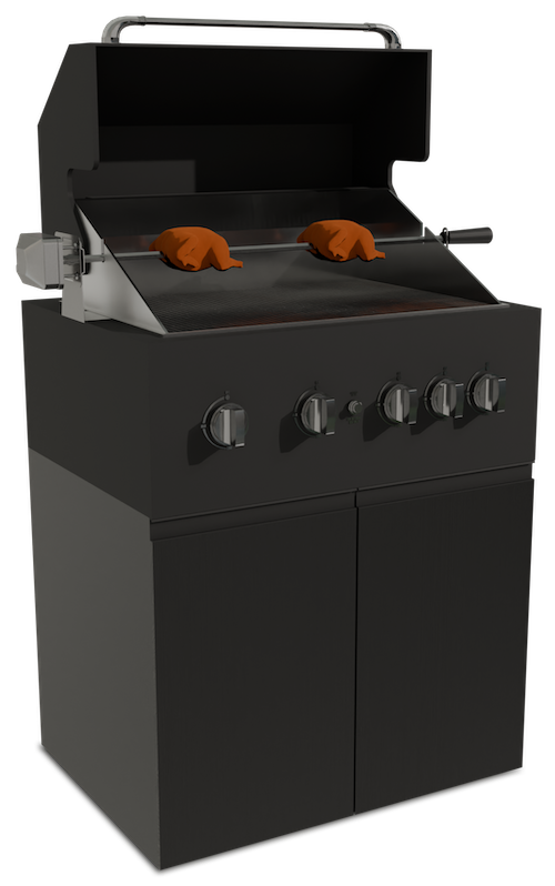 Four Burner Grill with Cabinet