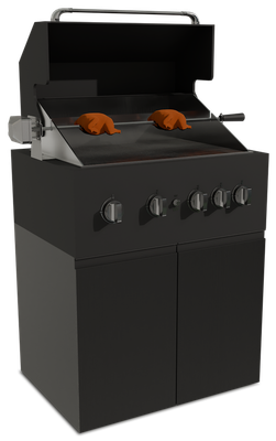 Four Burner Grill with Cabinet