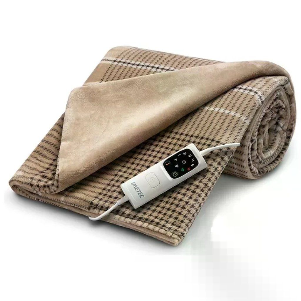 Imetec 16936 CaldoPlaid Elegance Coperta Elettrica 150W 180x140 cm Velluto Double Face 6 Temperature