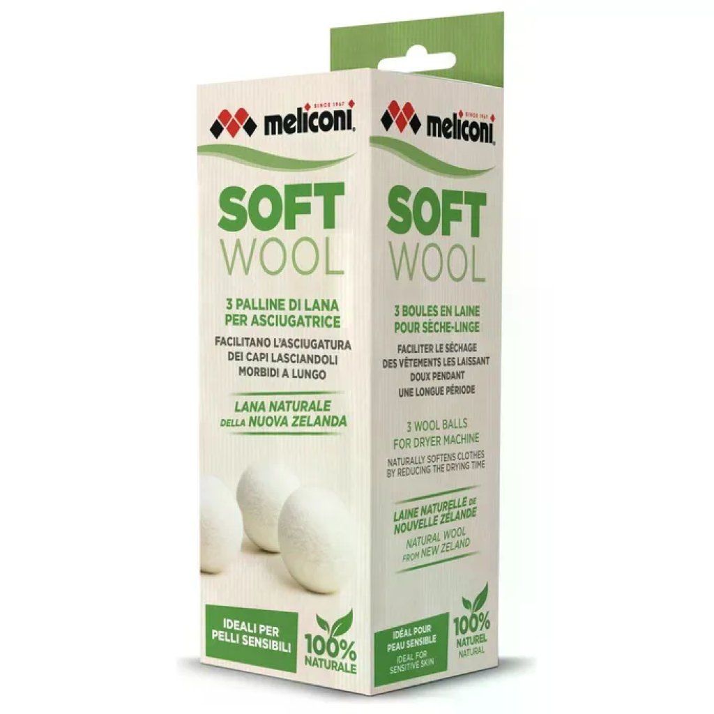 Meliconi Soft Wool Palline in Lana per Asciugatrice, 3 Pezzi