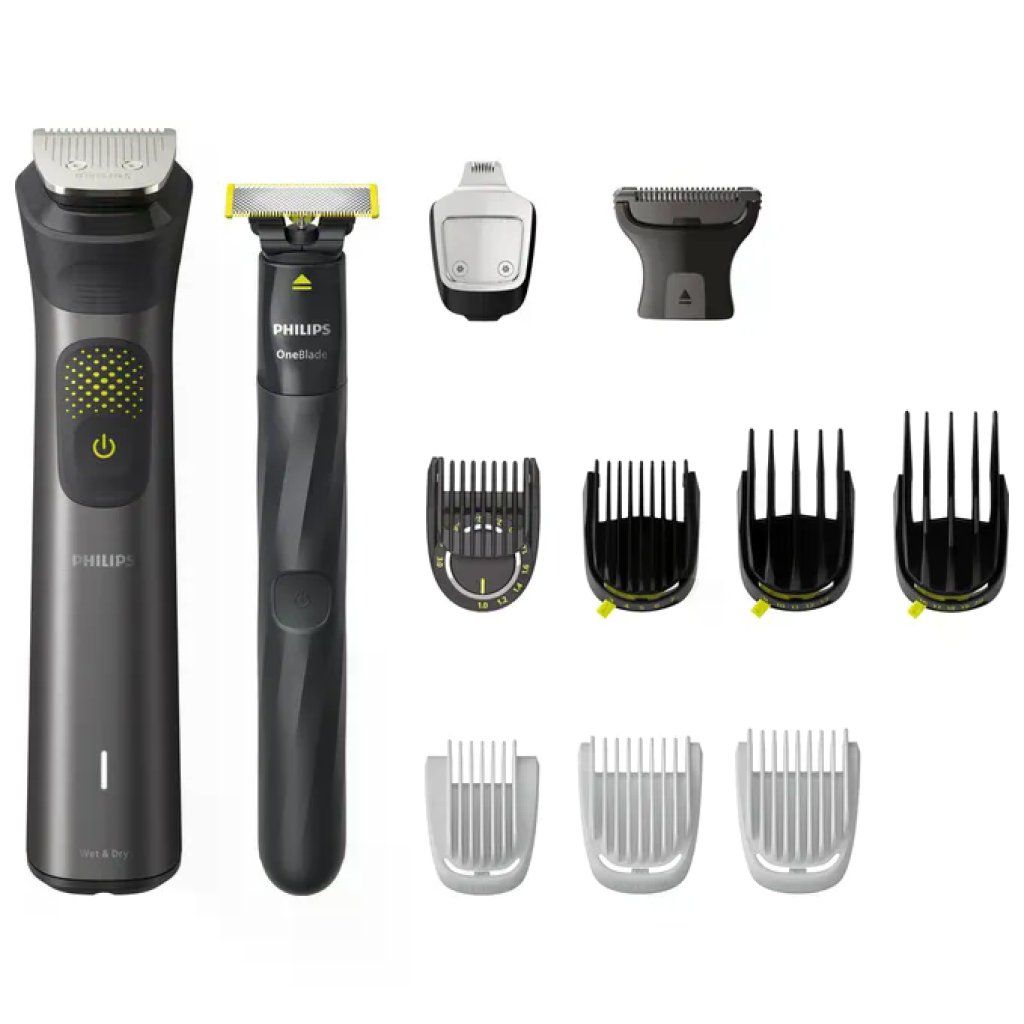 Philips MG954015 Serie 9000 Rasoio elettrico Multigroomer All in One OneBlade Wet Dry 13 accessori