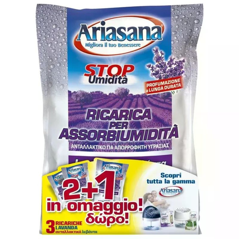 HENKEL Ariasana 945803 Ricarica Cristalli Assorbiumidita' Lavanda 3 Buste da 450g HENKEL Ariasana 945803 Ricarica Cristalli Assorbiumidita' Lavanda 3 Buste da 450g
