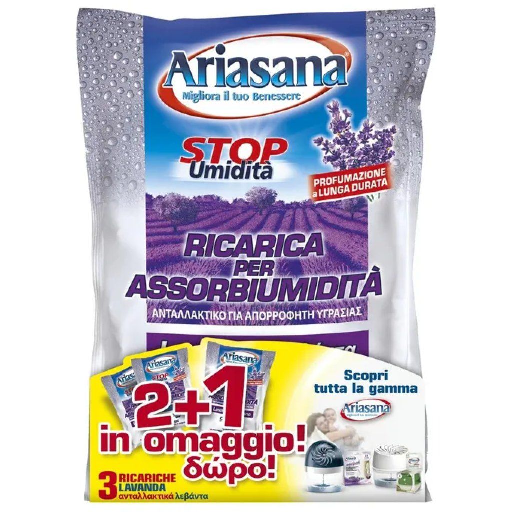 HENKEL Ariasana Ricarica Assorbiumidità Lavanda, 3 x 450 g HENKEL Ariasana Ricarica Assorbiumidità Lavanda, 3 x 450 g