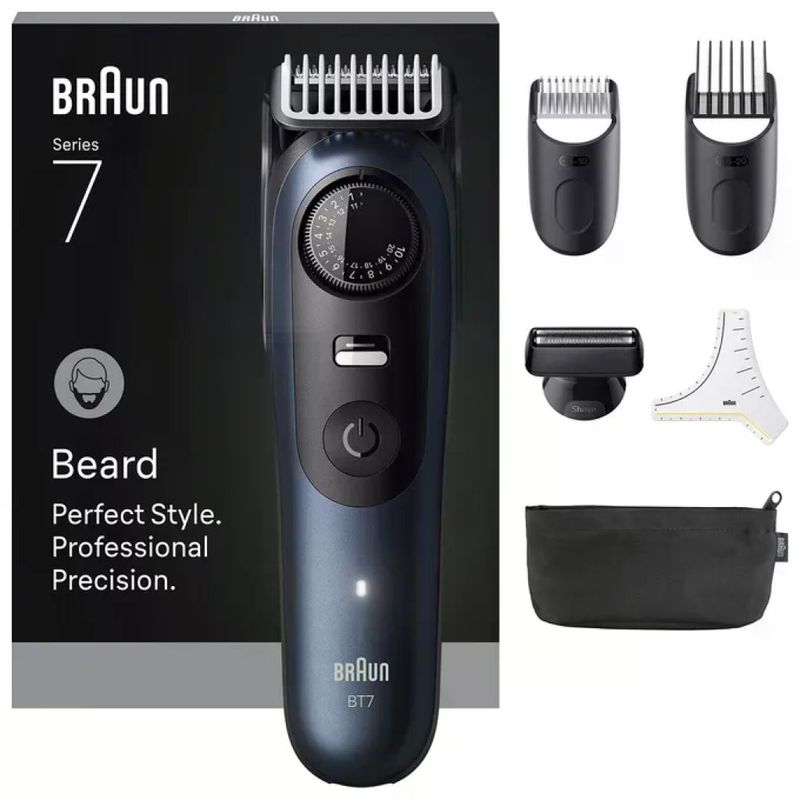Braun BT7520 Series 7 Regolabarba Wet & Dry Nero e Blu Braun BT7520 Series 7 Regolabarba Wet & Dry Nero e Blu