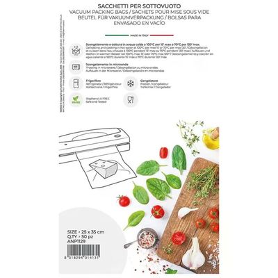 Magic Vac ANP1129 Sacchetti per Sottovuoto Goffrati 25x35 cm 50 Pezzi BPA Free Frigo Freezer Microonde Magic Vac ANP1129 Sacchetti per Sottovuoto Goffrati 25x35 cm 50 Pezzi BPA Free Frigo Freezer Microonde