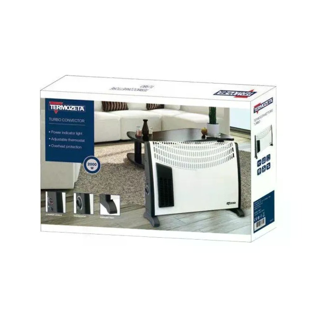 Termozeta TZR17 Termoconvettore Elettrico 2000 W, Nero e Bianco