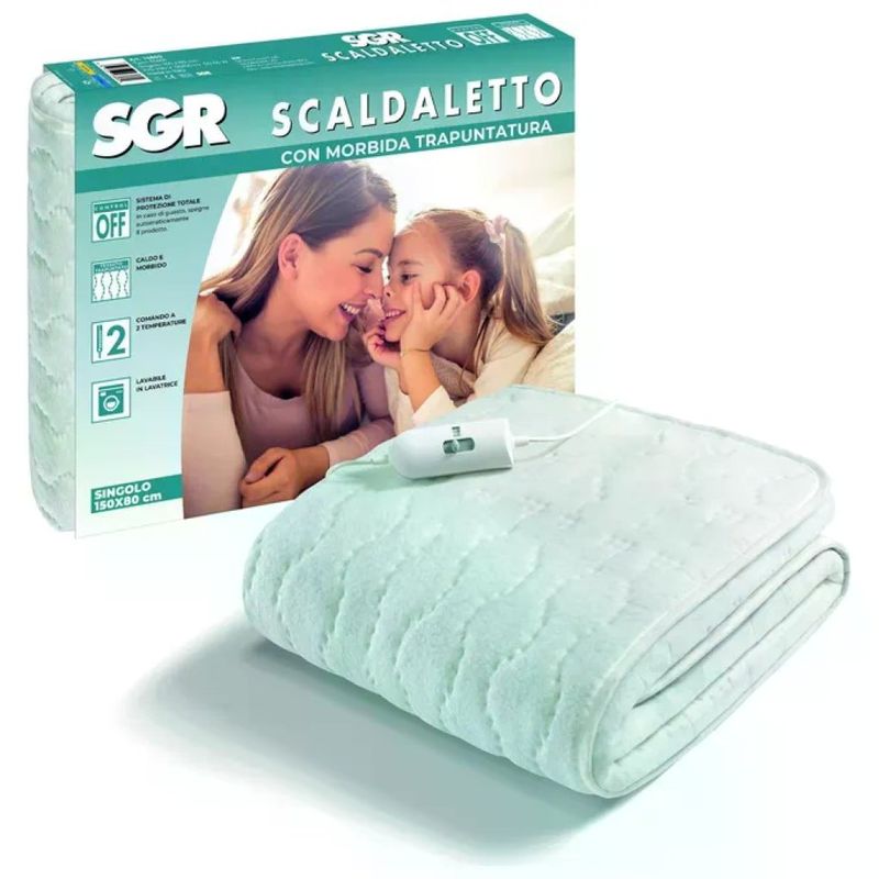 Imetec 16803 Scaldasonno Singolo 55 W 150x80 cm 2 Zone Temperatura Lavabile in Lavatrice colore Bianco Imetec 16803 Scaldasonno Singolo 55 W 150x80 cm 2 Zone Temperatura Lavabile in Lavatrice colore Bianco