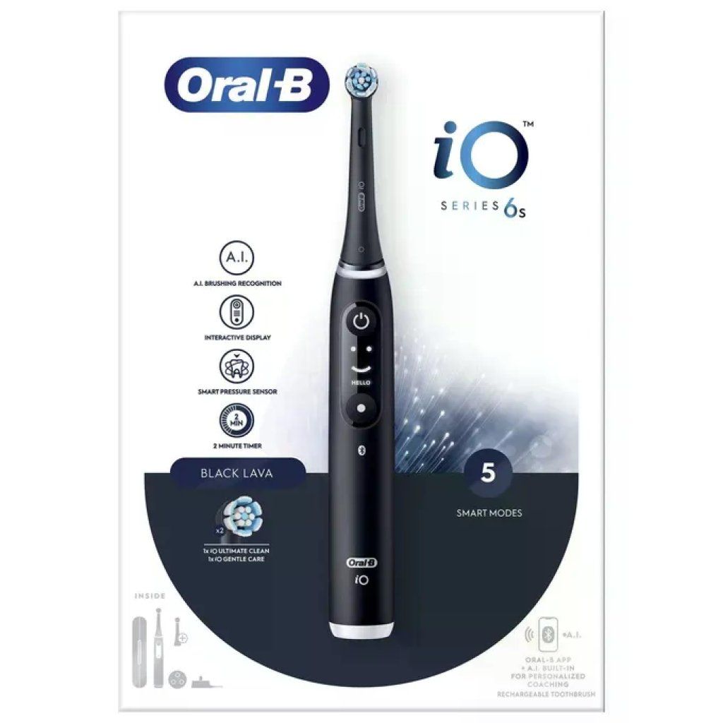 BRAUN Oral-B iO Series 6 Spazzolino Elettrico Nero BRAUN Oral-B iO Series 6 Spazzolino Elettrico Nero