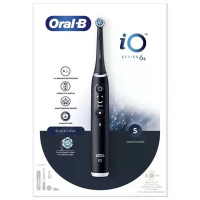 BRAUN Oral-B IO6 iO Series 6 Spazzolino elettrico 5 modalita' Bluetooth timer 2 min colore Nero BRAUN Oral-B IO6 iO Series 6 Spazzolino elettrico 5 modalita' Bluetooth timer 2 min colore Nero