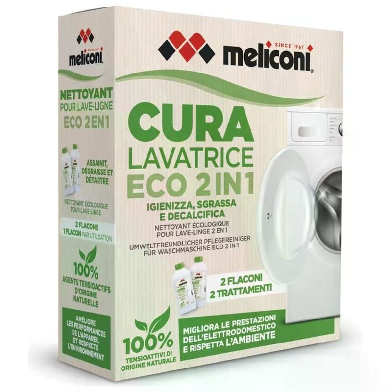 Meliconi Cura Lavatrice Eco 2 in 1 – 2 flaconi da 250 ml