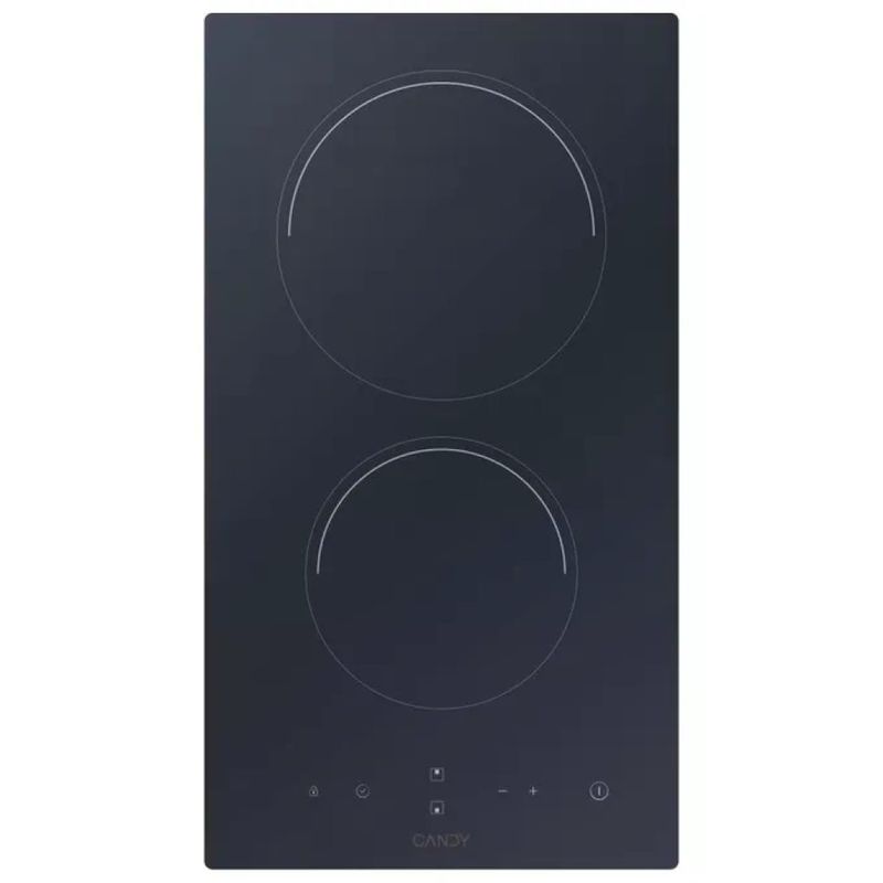 Candy CDH30 Piano Cottura Elettrico in Vetroceramica, 29 cm, 2 Zone, Touch Control, 3000 W, Nero