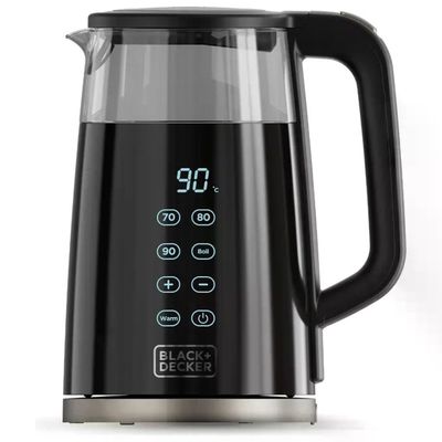BLACK+DECKER Bollitore Elettrico in Vetro 1,7 L, 2200 W, Nero