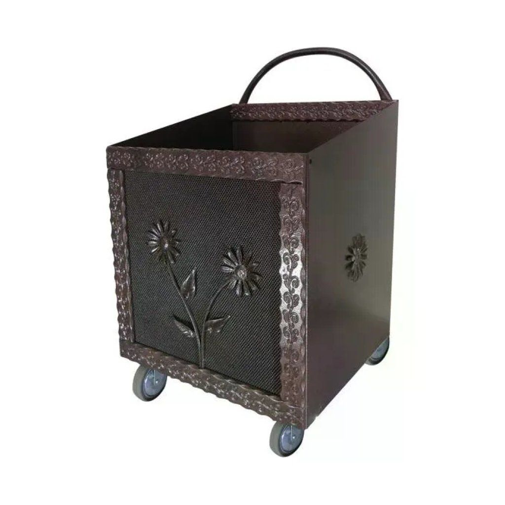 Mille Portapellet con Ruote Cortina Nero, 37 × 42 × 57 cm