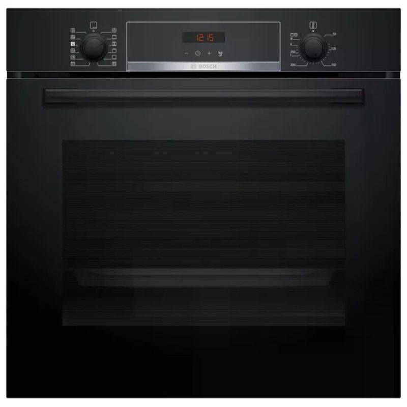 Bosch Serie 4 HQA574BB3 Forno da Incasso Nero, 71 L, Pirolitico con Vapore