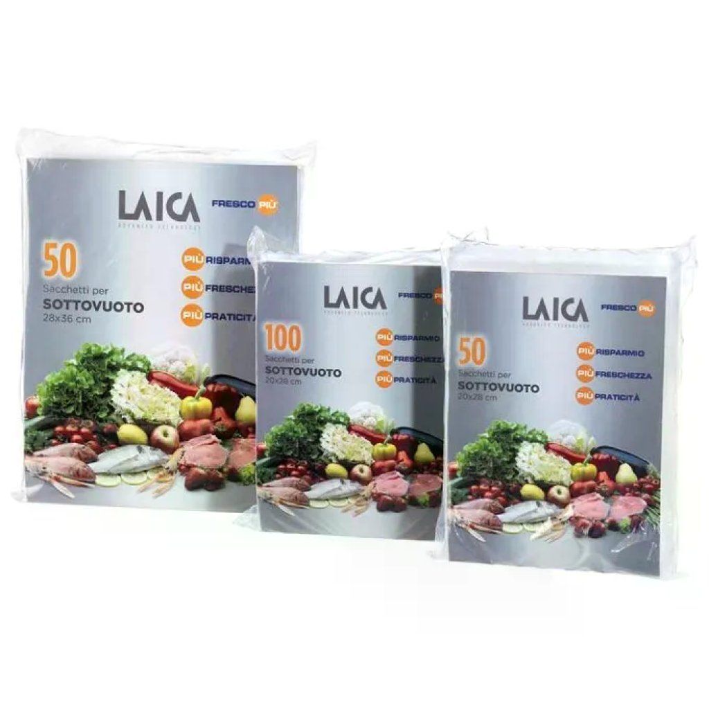 Laica VT3500 Sacchetti Sottovuoto Goffrati 28 x 36 cm, 50 Pezzi