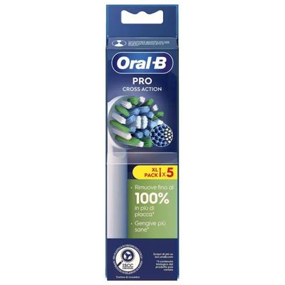 Oral-B Pro Cross Action EB50 – 5 testine di ricambio bianche