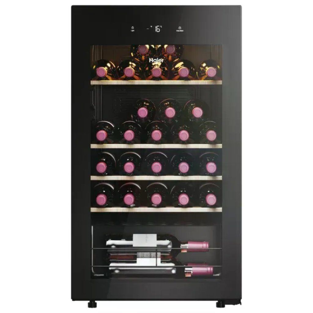 Haier Wine Bank 50 Serie 3 HWS34GGH1 – Cantinetta Vino Nera da 34 Bottiglie