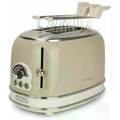 Ariete 155 Vintage Tostapane 2 Fette 810W 6 Livelli Tostatura con Pinze Vassoio Raccoglibriciole