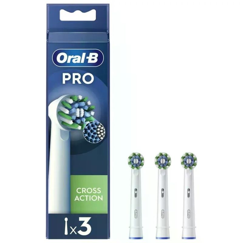 Oral-B Pro Cross Action – 3 testine di ricambio bianche Oral-B Pro Cross Action – 3 testine di ricambio bianche