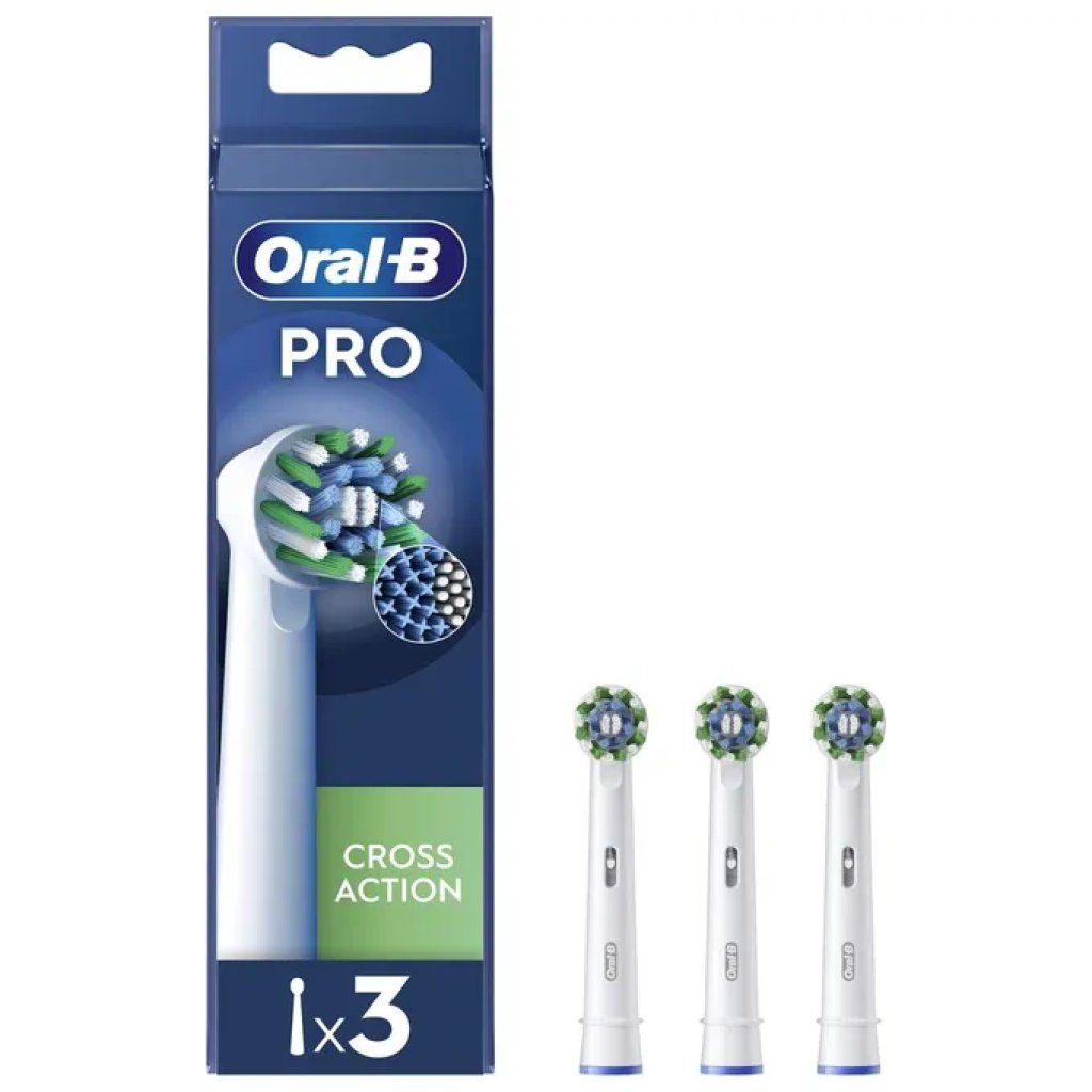 Oral-B Pro Cross Action – 3 testine di ricambio bianche Oral-B Pro Cross Action – 3 testine di ricambio bianche