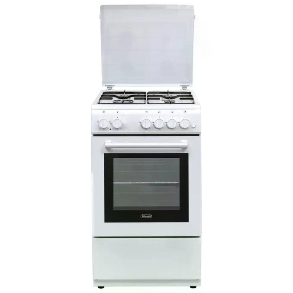 DELONGHI De’Longhi DL554EW2 Cucina a Gas 50 cm con Forno Elettrico Multifunzione 52 L, Bianca