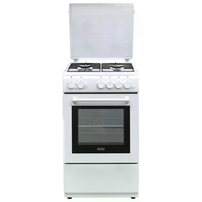 DELONGHI De’Longhi DL554EW2 Cucina a Gas 50 cm con Forno Elettrico Multifunzione 52 L, Bianca