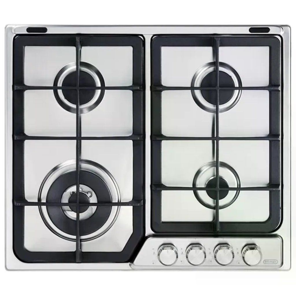 DELONGHI De'Longhi PFI46GH Professional Piano cottura Gas 60 cm 4 Fuochi Griglie in Ghisa Bruciatore Tripla DELONGHI De'Longhi PFI46GH Professional Piano cottura Gas 60 cm 4 Fuochi Griglie in Ghisa Bruciatore Tripla