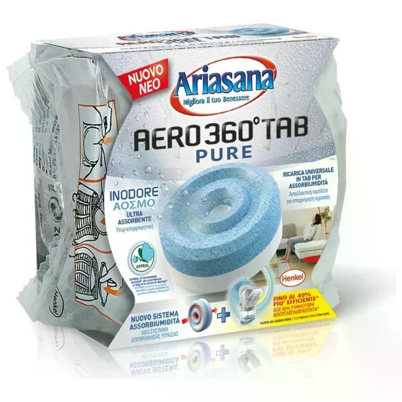 HENKEL Ariasana Aero 360° Tab Inodore – Ricarica Assorbiumidità 450 g HENKEL Ariasana Aero 360° Tab Inodore – Ricarica Assorbiumidità 450 g