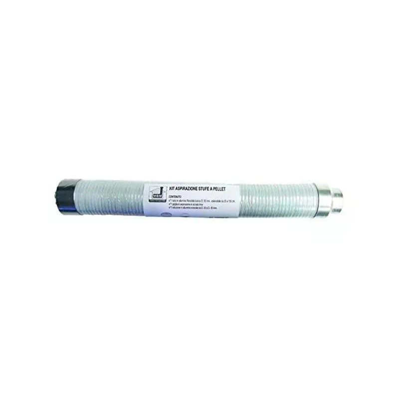 M.M.B MBM Kit Aspirazione per Stufe a Pellet, Tubo Flessibile Bianco DN 50 mm, 45–150 cm M.M.B MBM Kit Aspirazione per Stufe a Pellet, Tubo Flessibile Bianco DN 50 mm, 45–150 cm