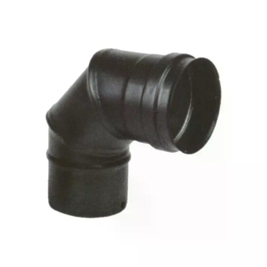 Maral Gomito a 90° in Acciaio Inox Nero per Stufa a Pellet