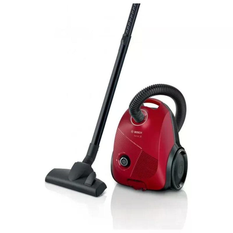 Bosch Serie 2 BGBS2RD1 Aspirapolvere a Traino con Sacco, 600 W, 3,5 L, Rosso
