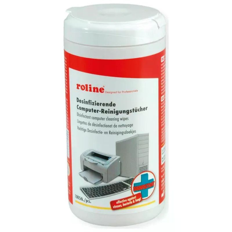 ROLINE 19.04.4185 Salviette Disinfettanti per Computer, 100 Pezzi
