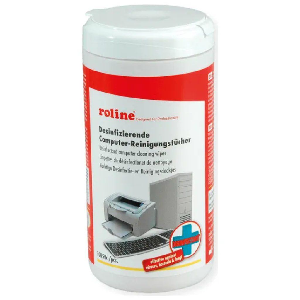 ROLINE 19.04.4185 Salviette Disinfettanti per Superfici Elettroniche, 100 Pezzi