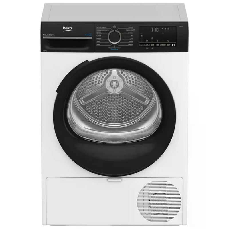 Beko BMGT4122SBI Asciugatrice a Pompa di Calore 12 kg, Classe E, Inverter, Bianco