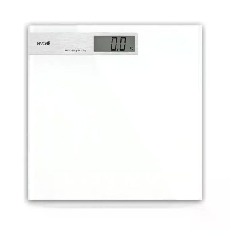Kaufgut Eva 033690 Bilancia Pesapersone in Vetro Bianca, Portata 180 kg