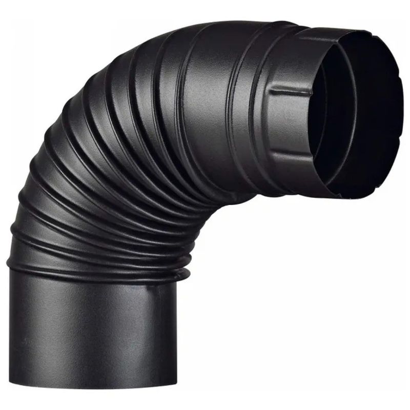 ALA 2000 Aeternum Gomito Smaltato 90° 12 cm Nero Opaco