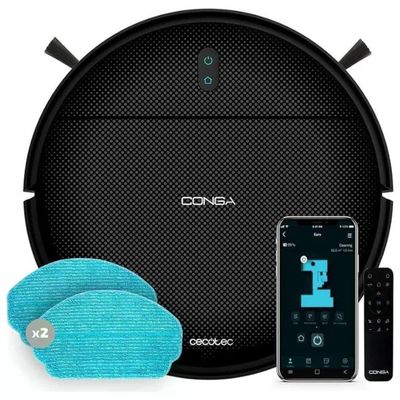 Cecotec Conga M10 Robot Aspirapolvere 4 in 1, 2000 Pa, Nero