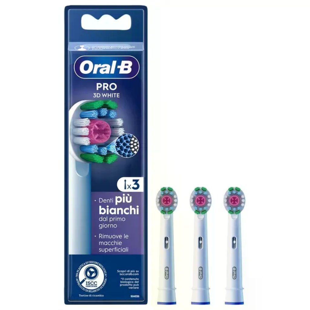 BRAUN Oral-B Pro 3D White – Testine di Ricambio per Spazzolino Elettrico, 3 Pezzi BRAUN Oral-B Pro 3D White – Testine di Ricambio per Spazzolino Elettrico, 3 Pezzi