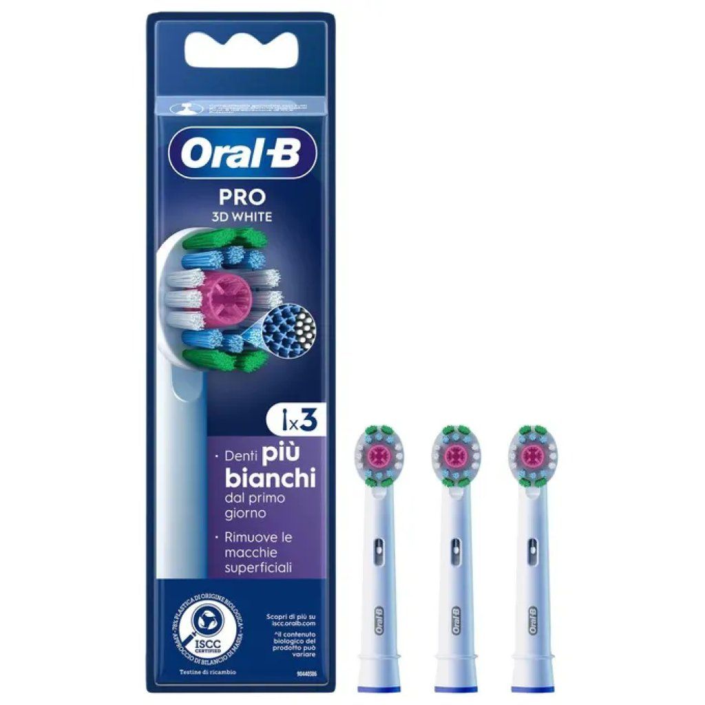 BRAUN Oral-B Pro 3D White Testine di Ricambio, 3 Pezzi