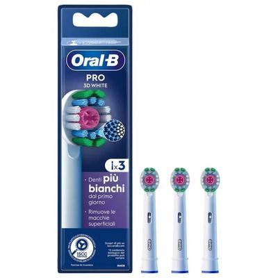 BRAUN Oral-B Pro 3D White – 3 Testine di Ricambio BRAUN Oral-B Pro 3D White – 3 Testine di Ricambio
