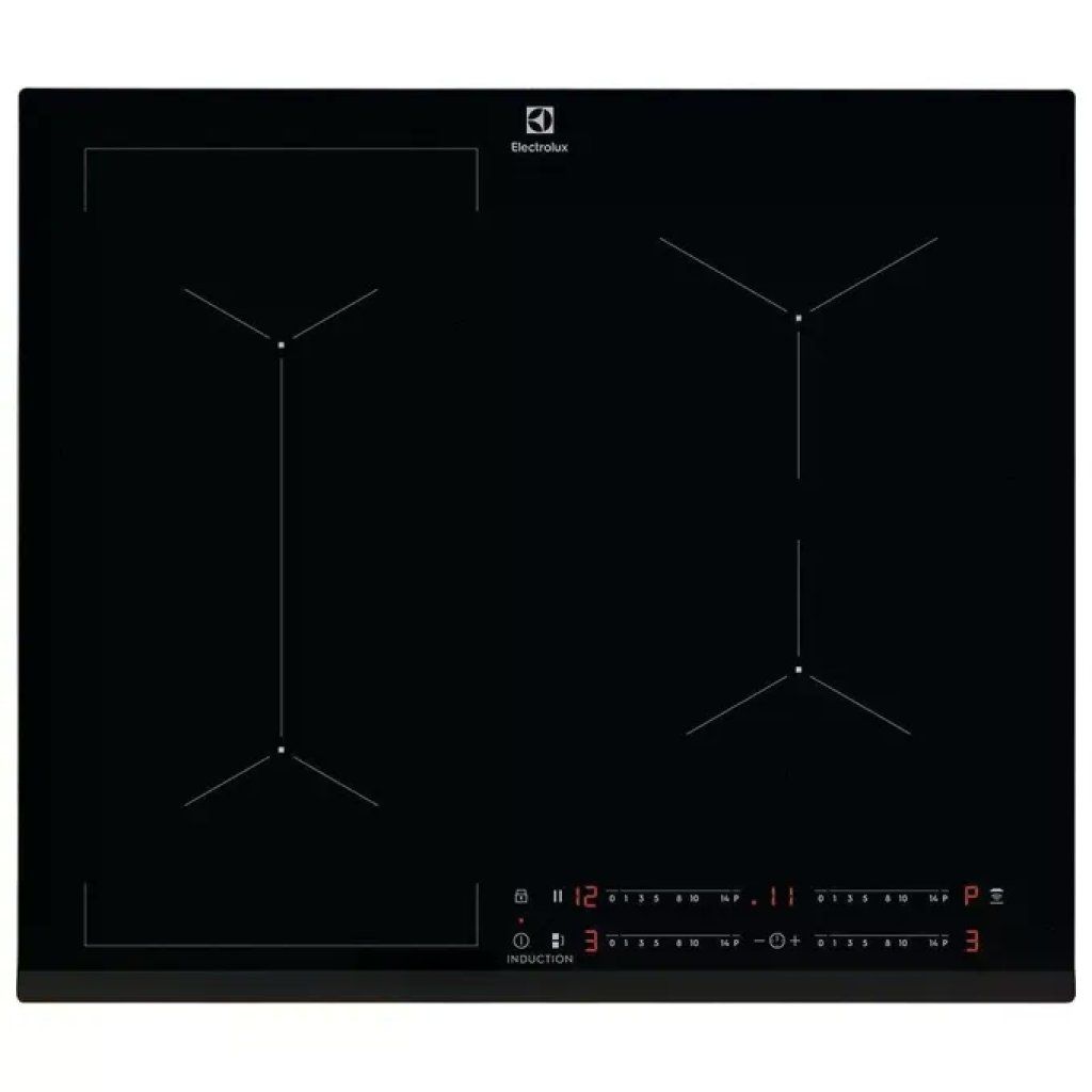 Electrolux CIL63443 Serie 600 Piano a Induzione 60 cm, 4 Zone, Bridge, Hob2Hood e Slider Touch, Nero