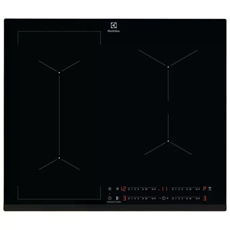 Electrolux CIL63443 Serie 600 Piano a Induzione 60 cm, 4 Zone, Bridge, Hob2Hood e Slider Touch, Nero