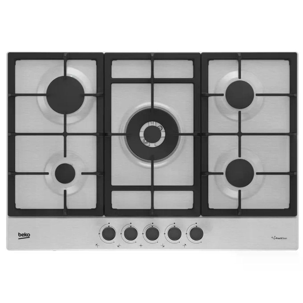 Beko HIAW75225SXE Piano cottura a gas 75 cm, 5 fuochi con Wok, inox
